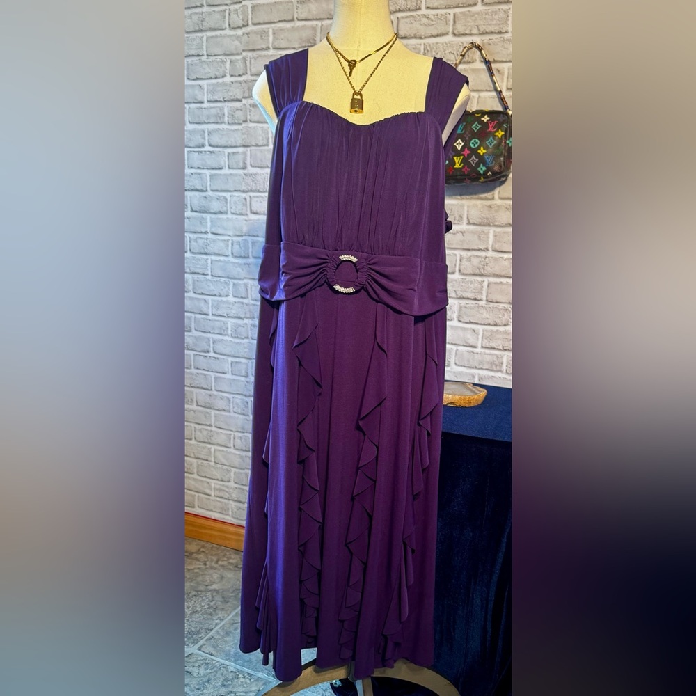 2 for $20 Vintage Y2K 90s Dress Purple Sleeveless rhinestone accent Cocktail - Picture 1 of 4